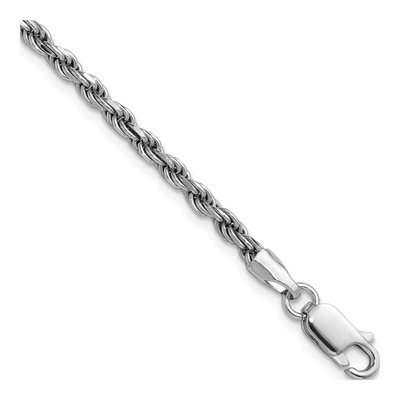 Sterling Silver 2.75mm Diamond-Cut Rope Chain Bracelet