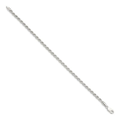 Sterling Silver 3.2mm Diamond-Cut Rope Chain Bracelet – view 2