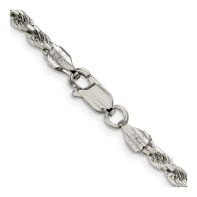 Sterling Silver 3.2mm Diamond-Cut Rope Chain – view 3