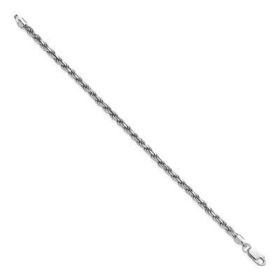 Sterling Silver 3.2mm Diamond-Cut Rope Chain Bracelet – view 2