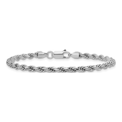 Sterling Silver 3.2mm Diamond-Cut Rope Chain Bracelet – view 3