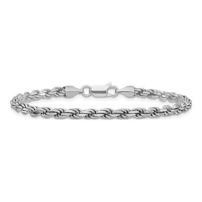 Sterling Silver 3.75mm Diamond-Cut Rope Chain Bracelet – view 3