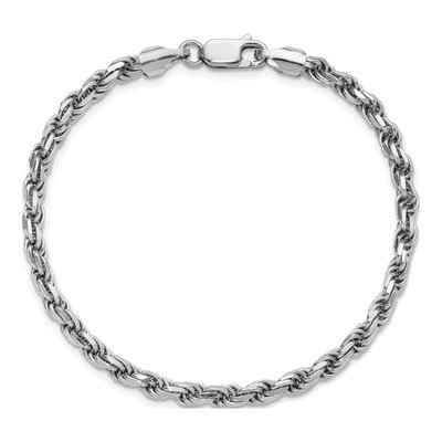 Sterling Silver 3.75mm Diamond-Cut Rope Chain Bracelet – view 4