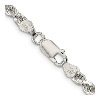 Sterling Silver 4.25mm Diamond-Cut Rope Chain – view 3