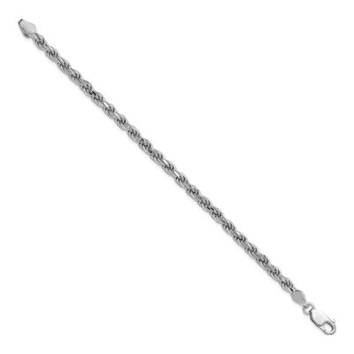 Sterling Silver 4.25mm Diamond-Cut Rope Chain Bracelet – view 2