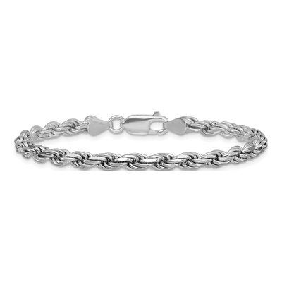 Sterling Silver 4.25mm Diamond-Cut Rope Chain Bracelet – view 3