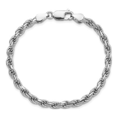 Sterling Silver 4.25mm Diamond-Cut Rope Chain Bracelet – view 4