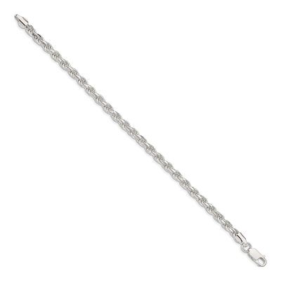 Sterling Silver 4.6mm Diamond-Cut Rope Chain Bracelet – view 2
