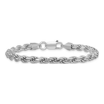 Sterling Silver 4.6mm Diamond-Cut Rope Chain Bracelet – view 3