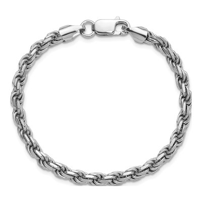 Sterling Silver 4.6mm Diamond-Cut Rope Chain Bracelet – view 4