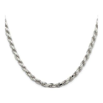 Sterling Silver 5.75mm Diamond-Cut Rope Chain – view 2