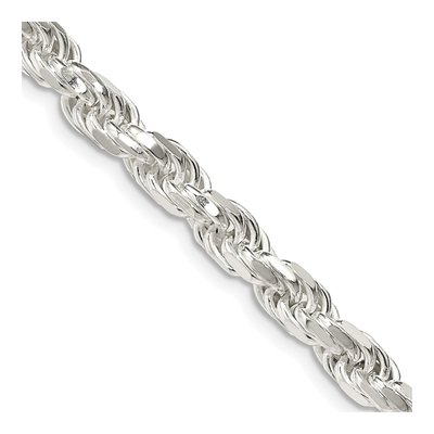 Sterling Silver 5.75mm Diamond-Cut Rope Chain