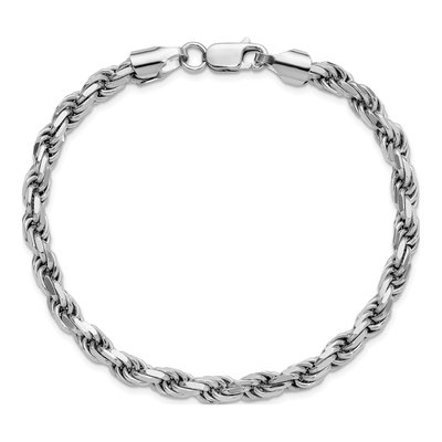 Sterling Silver Diamond-Cut Rope Chain Anklet – view 4
