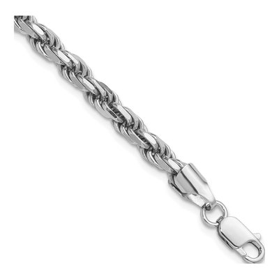 Sterling Silver Diamond-Cut Rope Chain Anklet