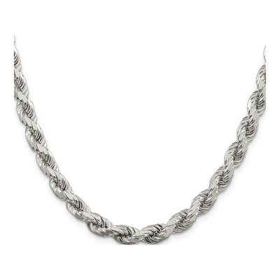 Sterling Silver 20 Inch 6.5mm Diamond-Cut Rope Chain – view 2
