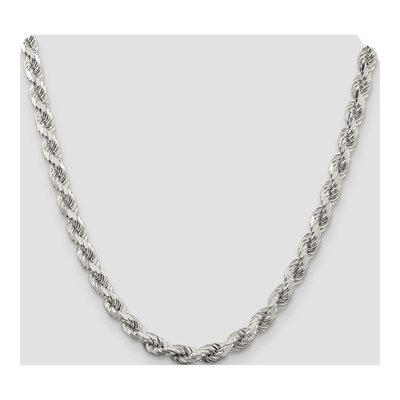 Sterling Silver 20 Inch 6.5mm Diamond-Cut Rope Chain – view 4