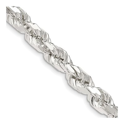 Sterling Silver 6.5mm Diamond-Cut Rope Chain