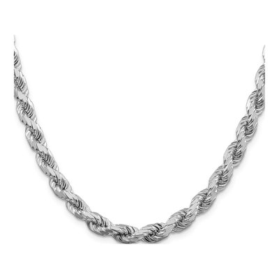 Sterling Silver 6.5mm Diamond-Cut Rope Chain – view 2