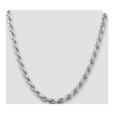 Sterling Silver 6.5mm Diamond-Cut Rope Chain – view 4