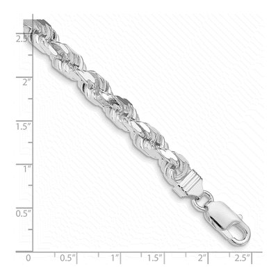 Sterling Silver 6.5mm Diamond-Cut Rope Chain Bracelet – view 4