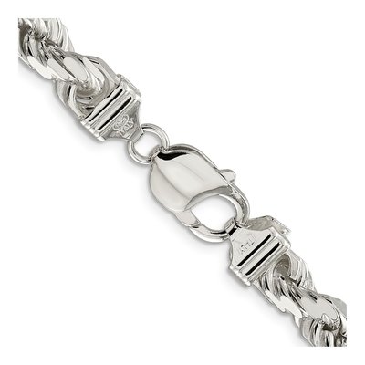 Sterling Silver 7.8mm Diamond-Cut Rope Chain – view 3