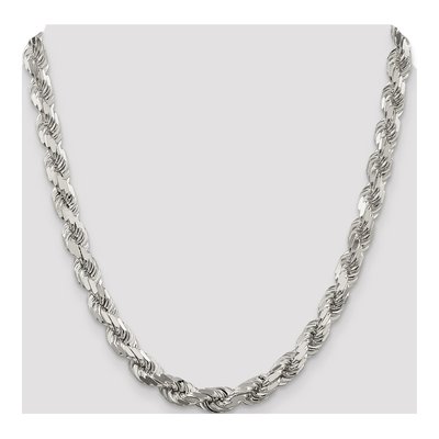 Sterling Silver 7.8mm Diamond-Cut Rope Chain – view 4