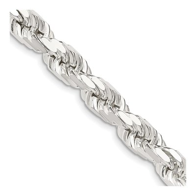 Sterling Silver 7.8mm Diamond-Cut Rope Chain