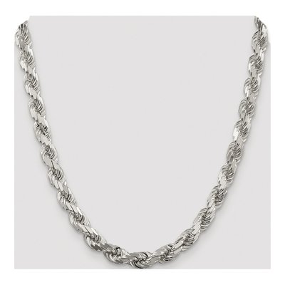 Sterling Silver 7.8mm Diamond-Cut Rope Chain – view 4