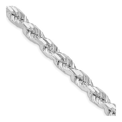 Sterling Silver 7.8mm Diamond-Cut Rope Chain