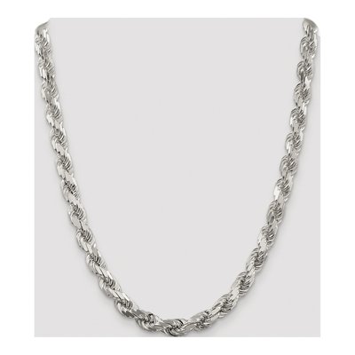Sterling Silver 7.8mm Diamond-Cut Rope Chain – view 4