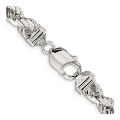 Sterling Silver 7.8mm Diamond-Cut Rope Chain – view 3