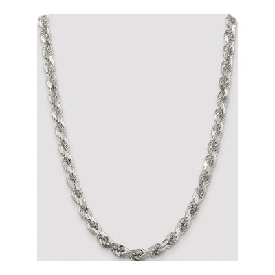 Sterling Silver 7.8mm Diamond-Cut Rope Chain – view 4