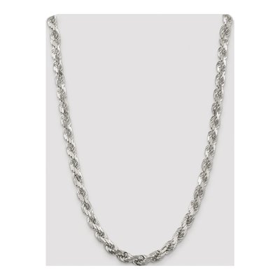 Sterling Silver 7.8mm Diamond-Cut Rope Chain – view 4