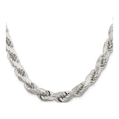 Sterling Silver 9mm Diamond-Cut Rope Chain – view 2