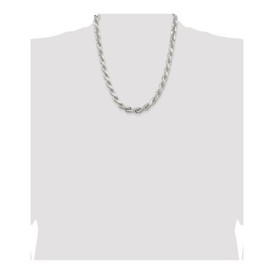 Sterling Silver 9mm Diamond-Cut Rope Chain – view 4