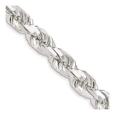 Sterling Silver 9mm Diamond-Cut Rope Chain