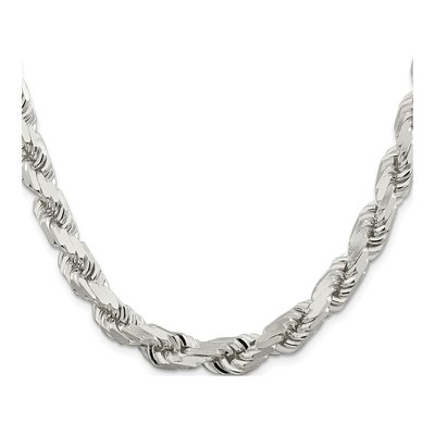 Sterling Silver 9mm Diamond-Cut Rope Chain – view 2