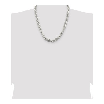 Sterling Silver 9mm Diamond-Cut Rope Chain – view 4