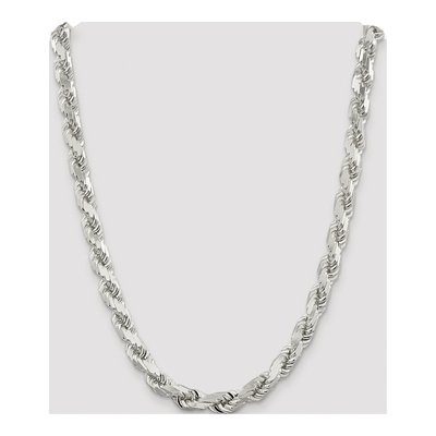 Sterling Silver 9mm Diamond-Cut Rope Chain – view 4