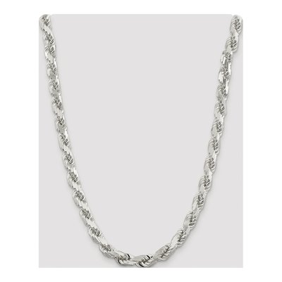 Sterling Silver 9mm Diamond-Cut Rope Chain – view 4