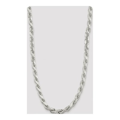 Sterling Silver 9mm Diamond-Cut Rope Chain – view 4