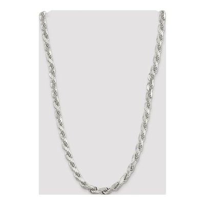 Sterling Silver 9mm Diamond-Cut Rope Chain – view 4