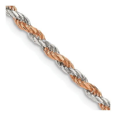 Sterling Silver 2.5mm Diamond-Cut Rope Chain