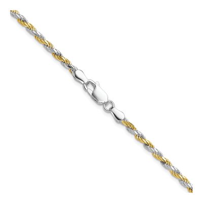 Sterling Silver 2.5mm Diamond-Cut Rope Chain – view 3