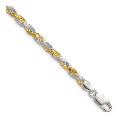 Sterling Silver 3.5mm Diamond-Cut Rope Chain