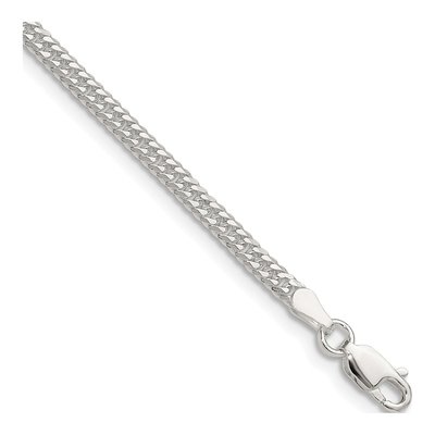 Sterling Silver 3mm Diamond-Cut Double Curb Chain Bracelet