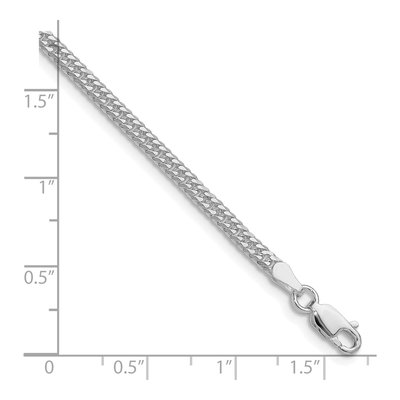 Sterling Silver 3mm Diamond-Cut Double Curb Chain Bracelet – view 2