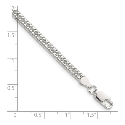 Sterling Silver 3.9mm Diamond-Cut Double Curb Chain Bracelet – view 2