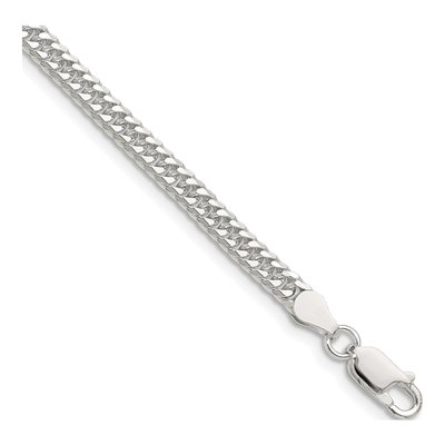 Sterling Silver 3.9mm Diamond-Cut Double Curb Chain Bracelet