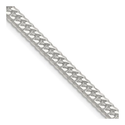 Sterling Silver 4.8mm Diamond-Cut Double Curb Chain